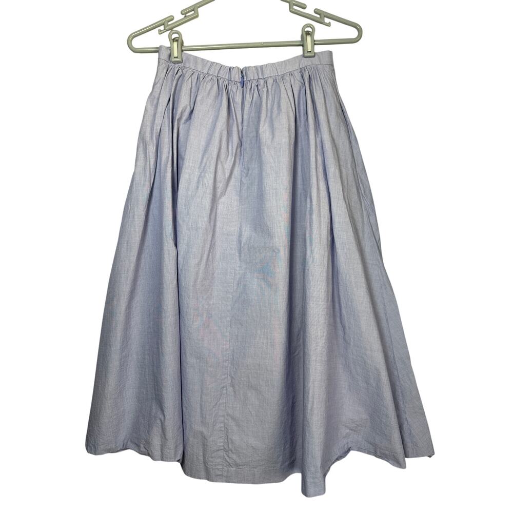 J Crew Embroidered Tropical Midi Skirt European Summer Sz 2 Flowy 100% Cotton - Picture 7 of 11